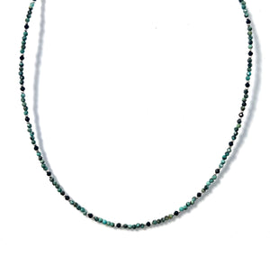 Australian Handmade Turquoise Colour Necklace with African Turquoise Black Spinel and Sterling Silver