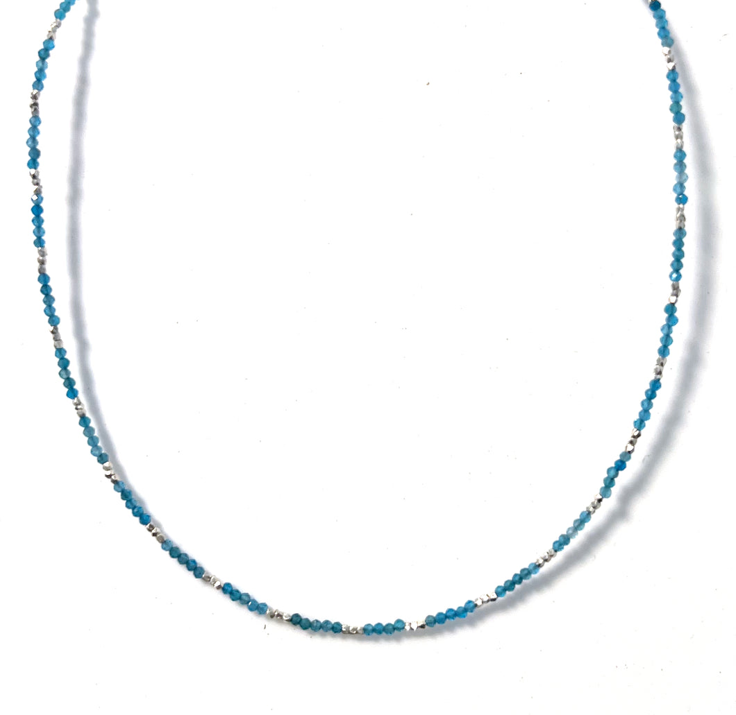 Australian Handmade Turquoise Colour Necklace with Apatite and Sterling Silver
