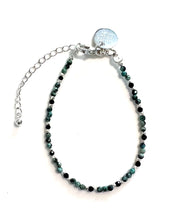 Load image into Gallery viewer, Australian Handmade Turquoise Colour Necklace with African Turquoise Black Spinel and Sterling Silver
