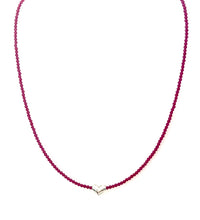Load image into Gallery viewer, Australian Handmade Pink Necklace with Facetted Ruby and Sterling Silver Heart
