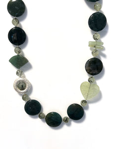 Australian Handmade Green Necklace with Phrenite Indian Aventurine Jade and Sterling Silver