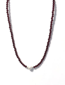 Australian Handmade Red Necklace with Garnet and Sterling Silver