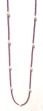 Load image into Gallery viewer, Australian Handmade Pink Necklace with Ruby and Teardrop White Pearls
