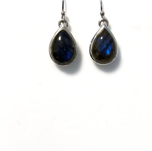 Blue Teardrop Earrings with Labradorite set in Sterling
