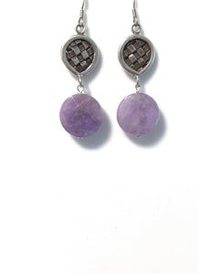 Purple Earrings with Lavender Amethyst and Sterling Silver