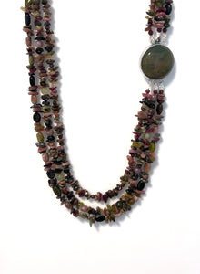 Australian Handmade Tourmaline Necklace with Jasper Clasp