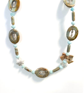 Australian Handmade Turquoise Colour Necklace with Amazonite Impression Jasper and Sterling Silver