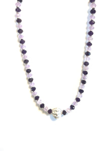 Australian Handmade Purple Necklace with Light and Dark Amethyst and Sterling Silver Centrepiece