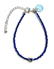 Load image into Gallery viewer, Australian Handmade Blue Necklace with Lapis Lazuli and Sterling Silver Heart
