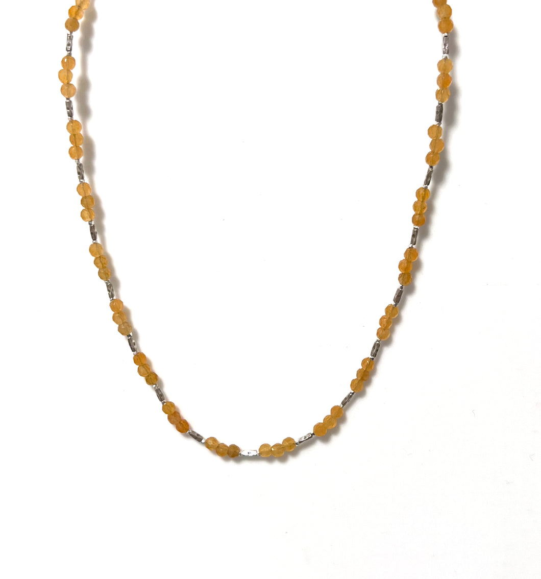 Australian Handmade Orange Necklace with Carnelian and Sterling Silver
