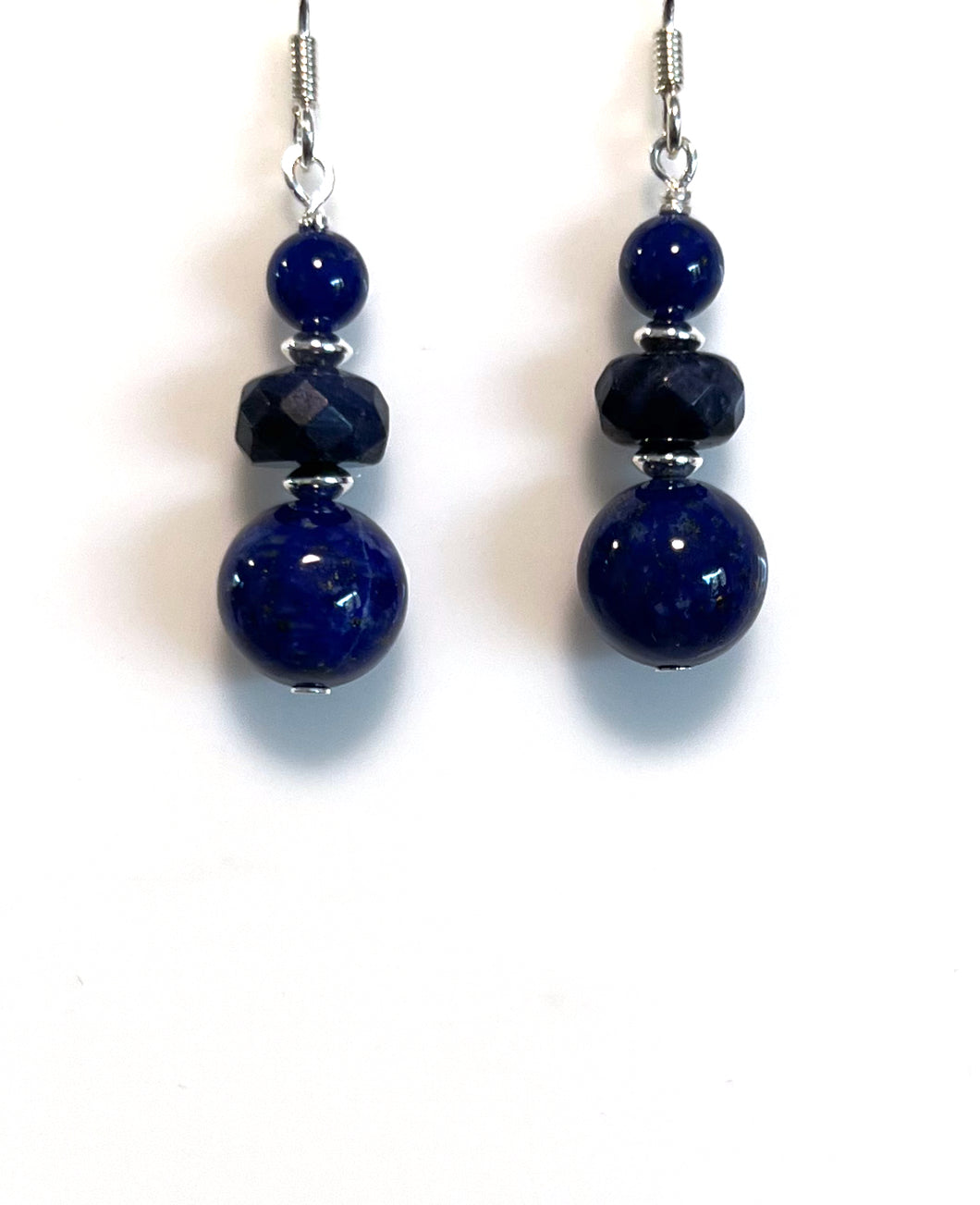 Blue Earrings with Lapis Lazuli Dumortierite and Sterling Silver