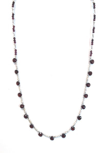 Australian Handmade Red Garnet Necklace Pearls and Sterling Silver