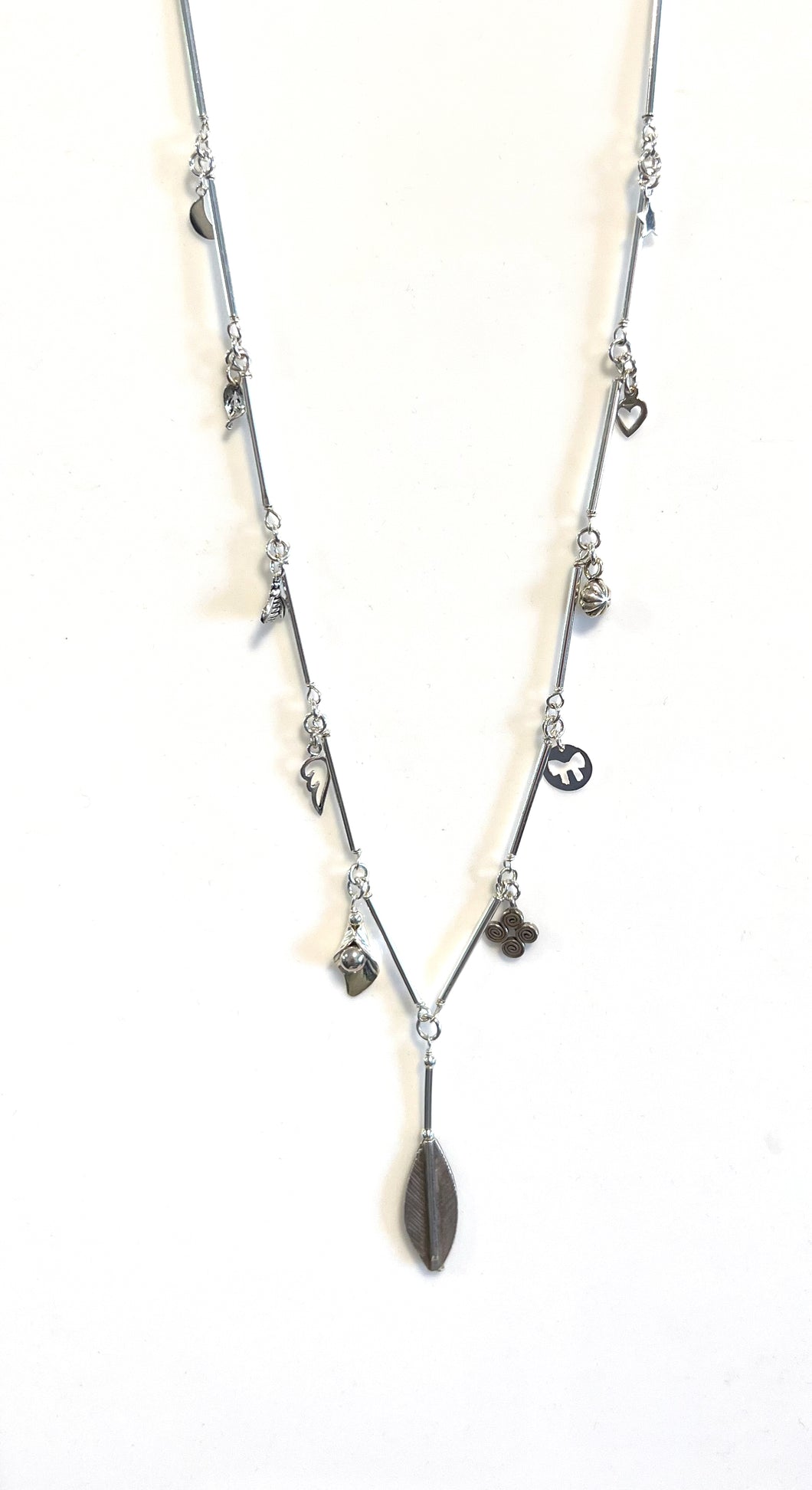 Sterling Silver Necklace with Assorted Sterling Silver Charms