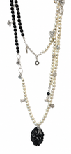 Load image into Gallery viewer, Australian Handmade Pearl Necklace with Onyx and Sterling Silver
