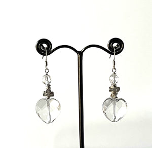 Clear Quartz Facetted  Earrings with Sterling Silver