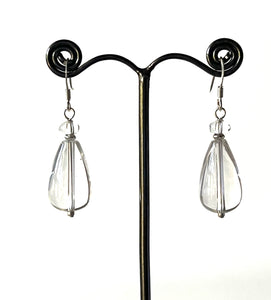 Clear Quartz Teardrop Earrings with Sterling Silver