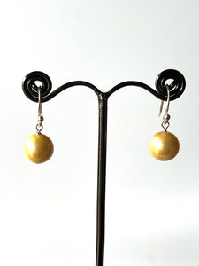 Freshwater Yellow Pearl Earrings and Sterling Silver