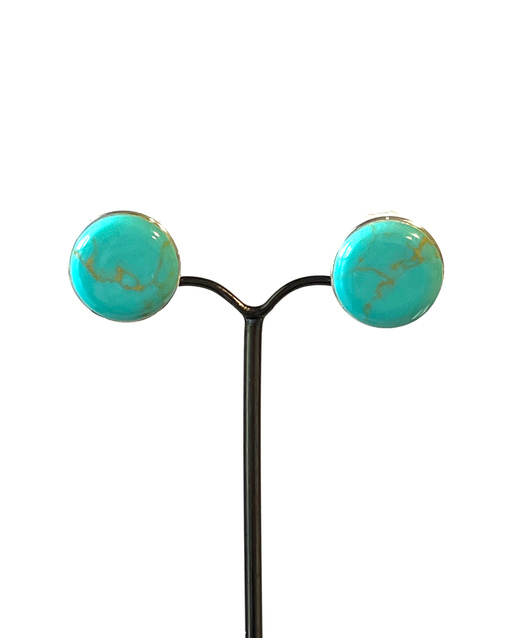 Turquoise Colour Clip On Earrings set in Sterling Silver