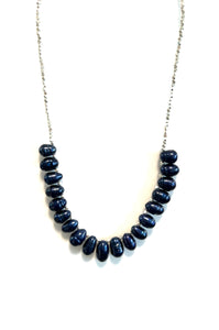 Australian Handmade Blue Necklace with Blue Pearls and Sterling Silver