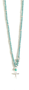 Australian Handmade Long Necklace with Amazonite and Sterling Silver