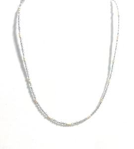 Australian Handmade Necklace with White Topaz and Seed Pearls