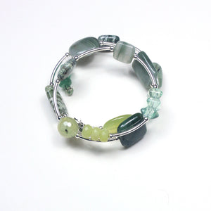 Green Wind On Bracelet with Gemstones and Sterling Silver