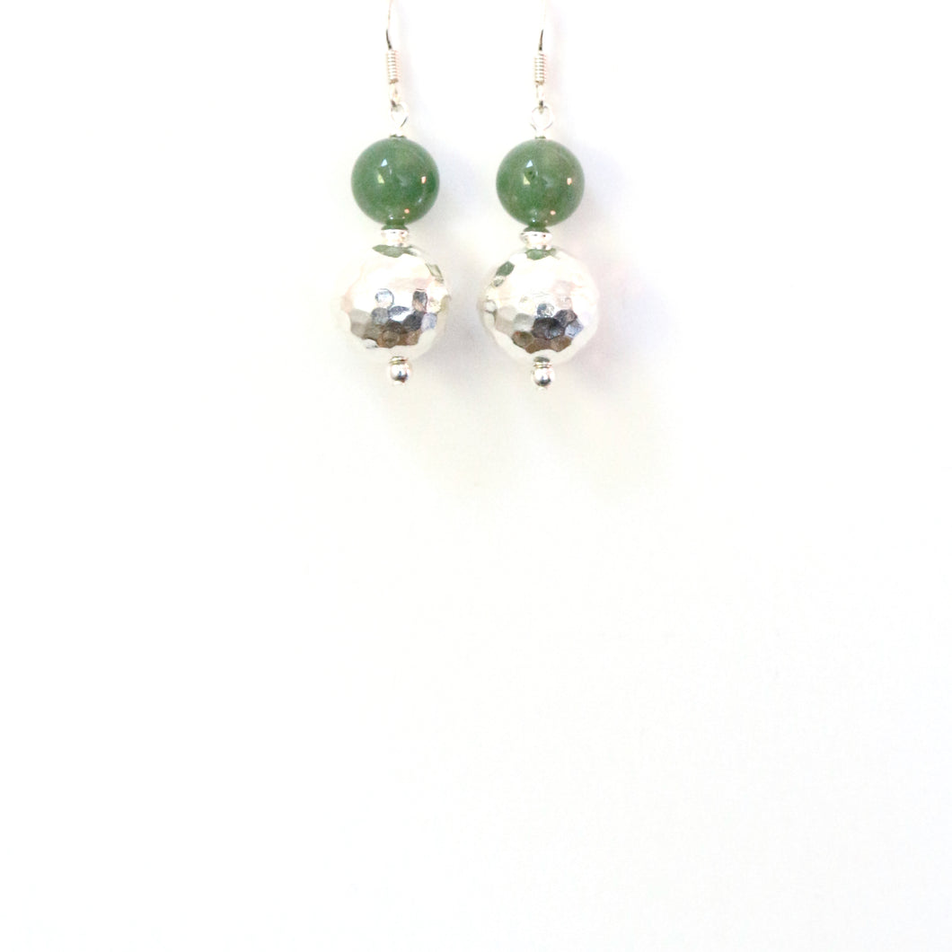 Green Aventurine with Sterling Silver Earrings