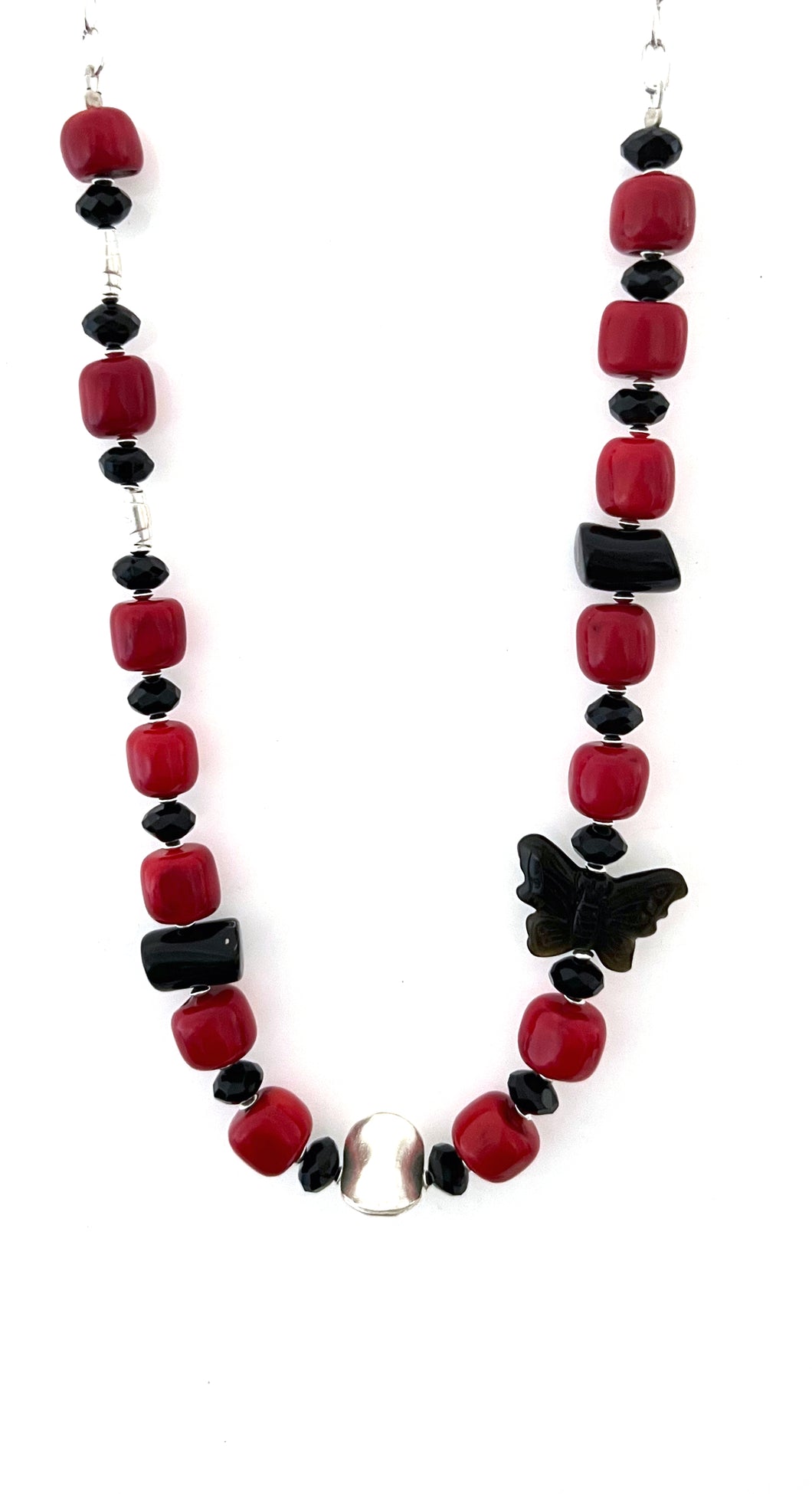 Sterling silver coral deals necklace