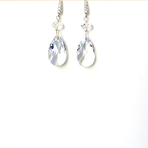 Clear Swarovski Crystal Earrings with Cubic Zirconia Hook