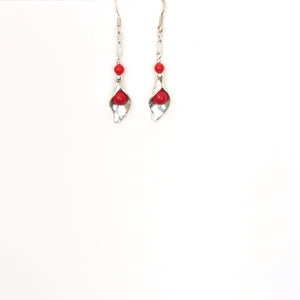 Red Coral with Sterling Silver Chain and Leaf