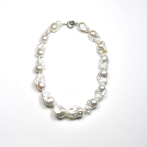 Australian Handmade White Large Baroque Pearl Necklace