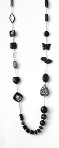 Australian Handmade Black Onyx Agate Jade and Sterling Silver Necklace