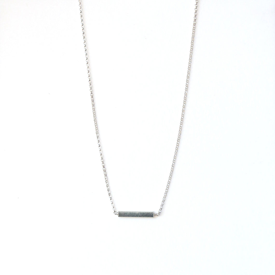Sterling Silver Necklace with Bar Pendant
