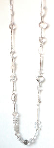 Australian Handmade Crystal Quartz and Matt Crystal Quartz  Necklace with Sterling Silver