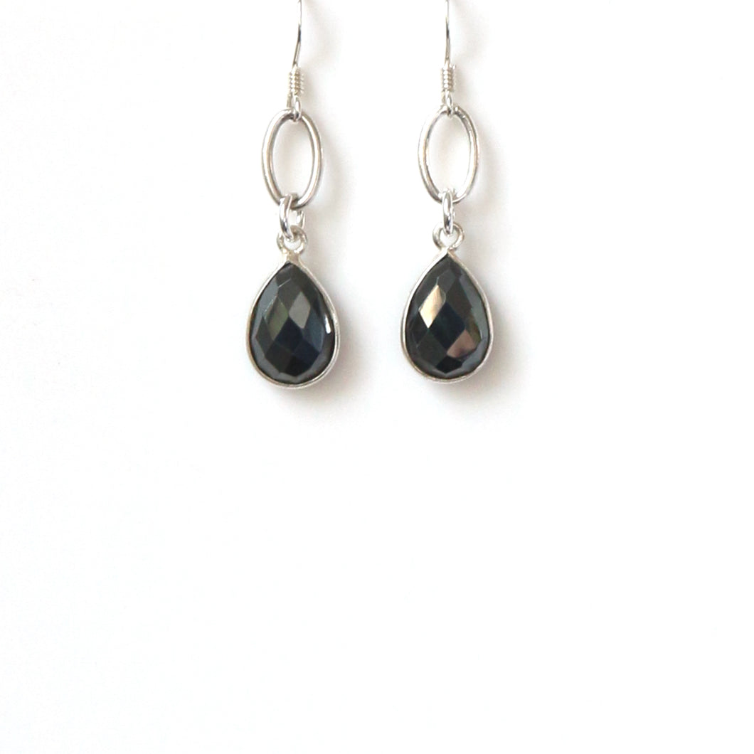 Grey Hematite and Sterling Silver Earrings