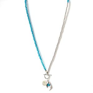 Australian Handmade Turquoise Colour Howlite and Sterling Silver Necklace