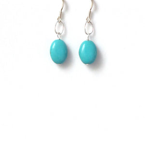 Turquoise Colour Earrings with Howlite and Sterling Silver