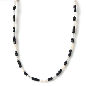 Australian Handmade Black Necklace with Heshi Onyx Pearls and Sterling Silver