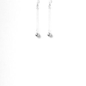Sterling Silver Earrings with Chain and Ball