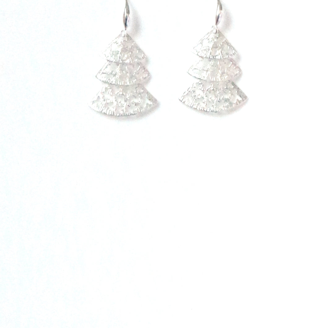 Sterling Silver Fan Shape Earrings