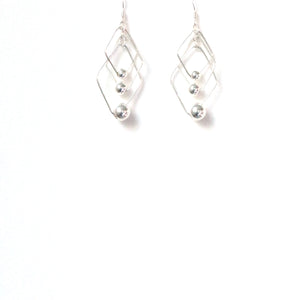 Sterling Silver Diamond Shape Earrings