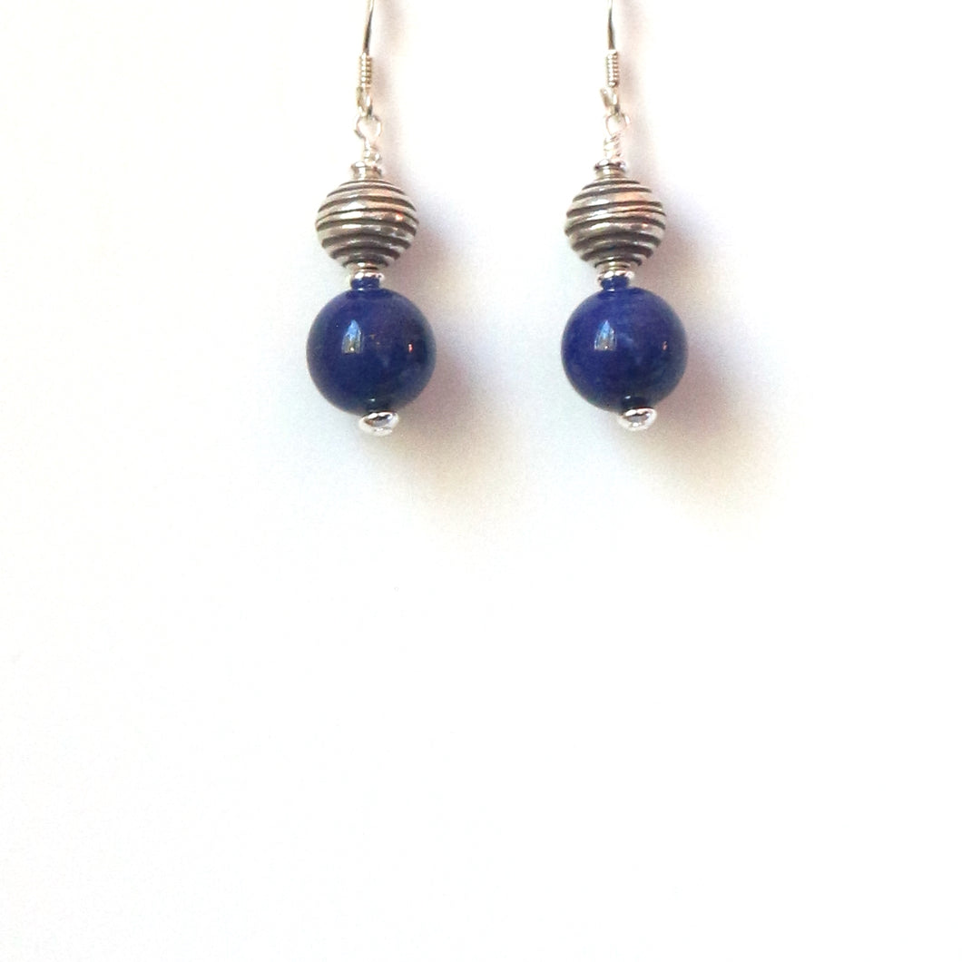 Blue Earrings with Lapis Lazuli and Sterling Silver