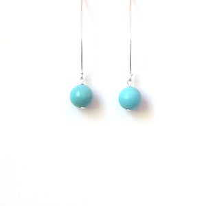 Turquoise Colour Earrings with Howlite and Sterling Silver