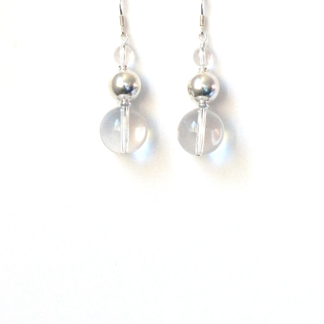 Clear Quartz Earrings with Sterling Silver