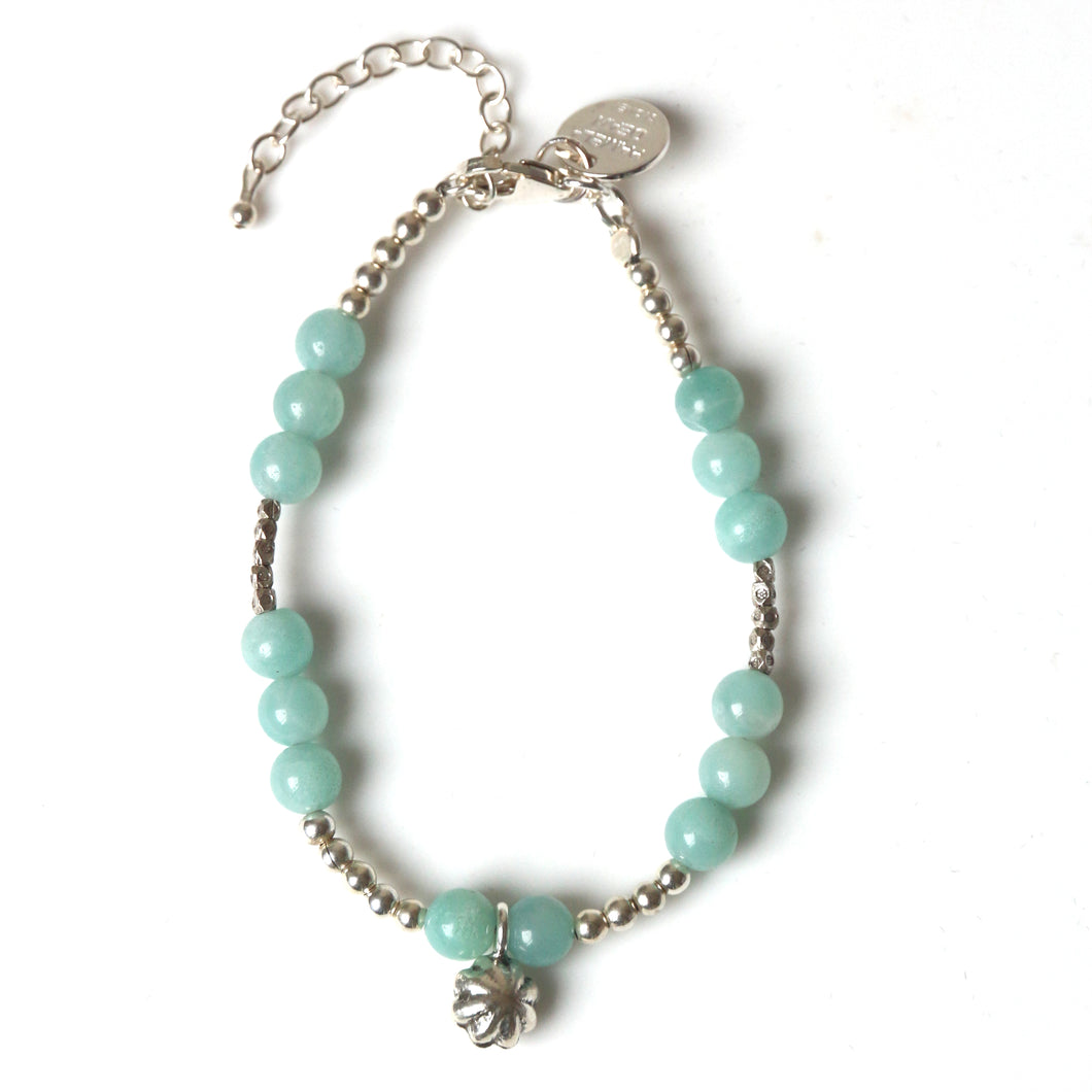 Turquoise Colour Bracelet with Amazonite and Sterling Silver