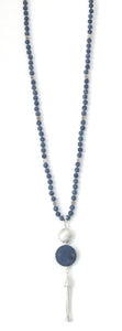 Australian Handmade Blue Necklace with Matt Dumortierite and Sterling Silver