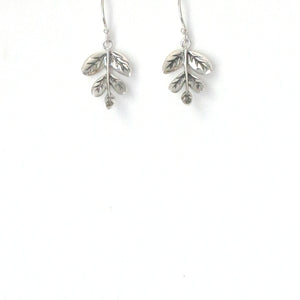 Sterling Silver Engraved Leaf Earrings