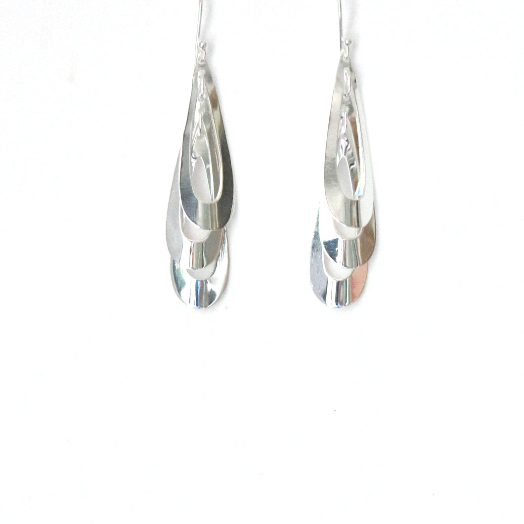 Sterling Silver Triple Teardrop  Earrings