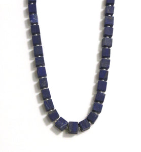 Australian Handmade Blue Necklace with Matt Lapis Pearls and Sterling Silver