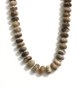 Australian Handmade Brown Wood Opalite Necklace with Sterling Silver